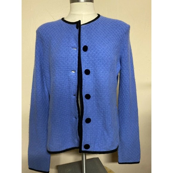 Sutton Studio 100% Cashmere Sweater Jacket Ladies Large Petite - Picture 2 of 6